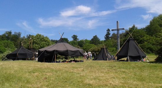 Übersicht über Zelte auf dem Pfadfinderlager